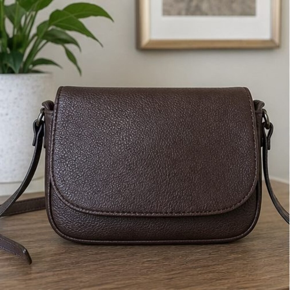 Brown Quilted Crossbody Bag